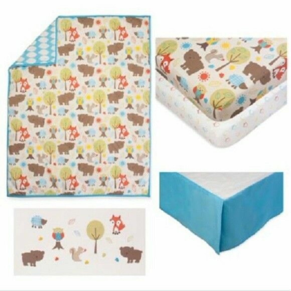 Pinwheel Woodland 10pc Crib Bedding Set - Picture 3 of 8